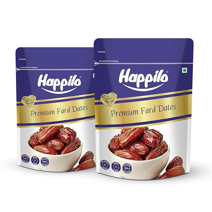 Happilo Premium Fard Dates 500g (Pack of 2) Natural Nutrient Powerhouse Wholesome Snack