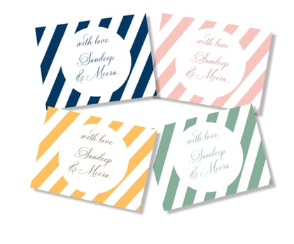 Gift Cards - Striped-4" x 3" - 16 cards