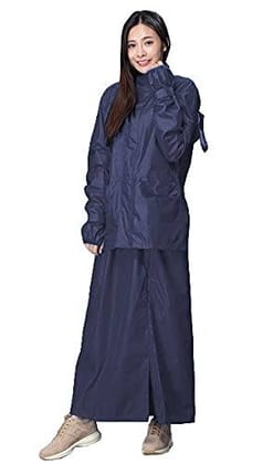 Romano nx 100% Waterproof Heavy Duty Double Layer Hooded Rain Skirt and Jacket for Women in a Storage Bag-Large