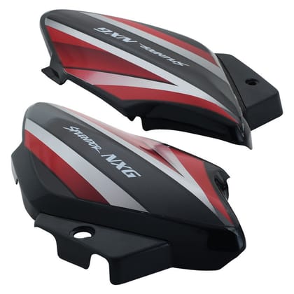 Side Panel / Side Cowl Set Fit For Hero Splendor NXG Latest (New Graphics) Black (Red Sticker)