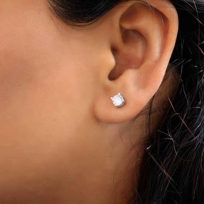 Simplicity Round Sterling Silver Studs for Women - Small