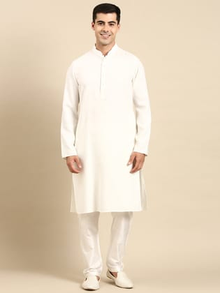 White twill weave Cotton Kurta  Set-XS/36 / Only Kurta - No Lowers