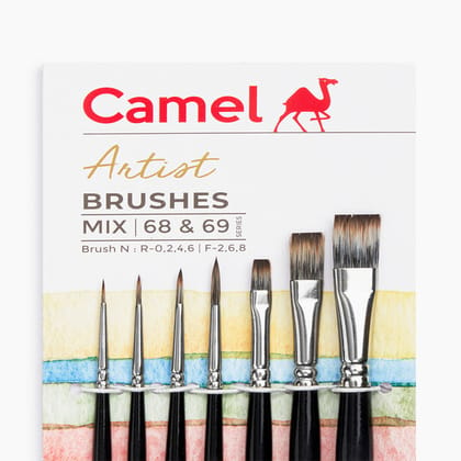 Camel Artist Brushes 68 & 69 Series Mix Set Of 7