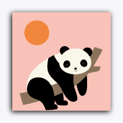 Panda Chilling in Day-Without Frame