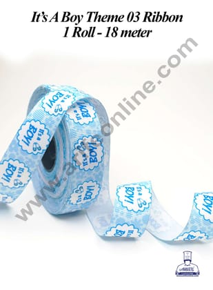 CAKE DECOR™ 1 Roll It's A Boy Ribbon | Theme 03 | Gift Wrapping | Decoration (SBR-PR-016)