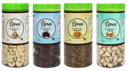 DRY FRUITS COMBO 1 KG  PACK  250G X 4 PC