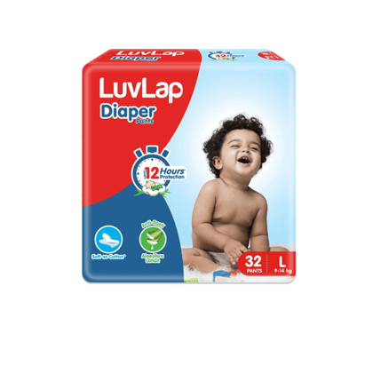 LuvLap Baby Diaper Pants L Size (9 To 14Kg), 32 Units Pack