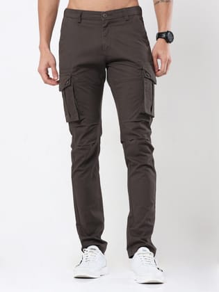 Men's Olive Cargo Solid Daily Wear | Rick Rogue-32