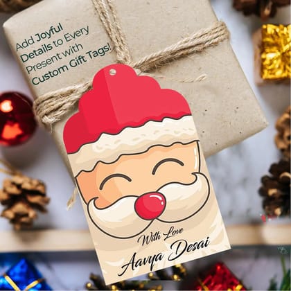 Personalized Christmas Gift Tags - Santa Face - Set of 10-Lots Of Love