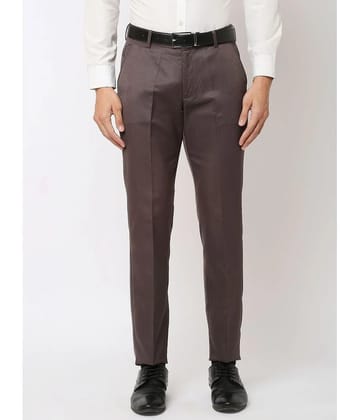 Solemio Slim Flat Mens Formal Trouser - Brown ( Pack of 1 ) - None