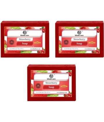 Khadi Care Herbal Strawberry Soap (125g Each) Pack of 3