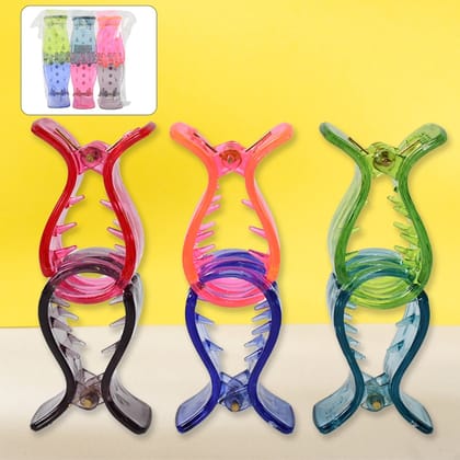 Big Hair Clips for Girls Kids Hair Accessories (6 Pcs Set / Transparent)