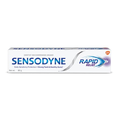 Sensodyne Toothpaste Rapid Relief, Sensitive Tooth Paste To Help Beat Sensitivity Fast, 80 G