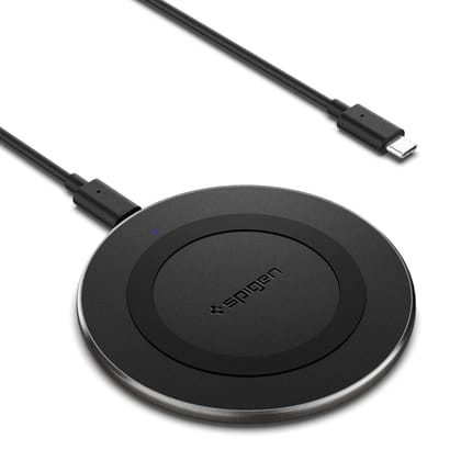 Wireless Charger for iPhone 15/14/13/12/11/X.8 Series, Galaxy S23/S22/S21/S20, OnePlus 9/9 Pro with USB-C to C Type Cable [Version 2] - Black-Wireless Charging Pad / Black / In Stock