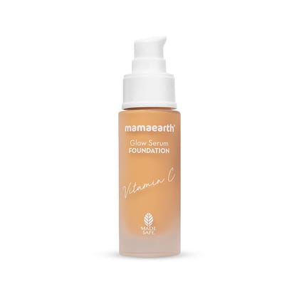 Mamaearth Glow Serum Foundation With Vitamin C & Turmeric For 12-hour Long Stay-30ml