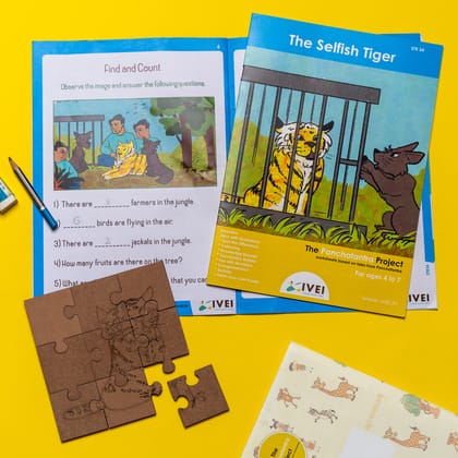 IVEI The Selfish Tiger - Workbook and DIY puzzle - 4 to 7 yrs