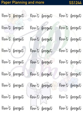 Don't Forget Script Sticker Sheet-Glossy