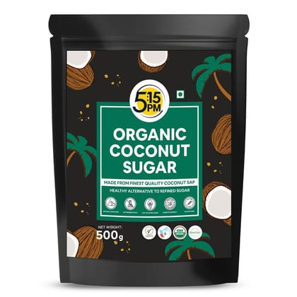 515PM Organic Coconut Sugar Unrefined Sugar Natural Sweetener Gluten Free 100 Pure  Healthy Sugar Alternative 500g-5:15PM Organic Coconut Sugar| Unrefined Sugar| Natural Sweetener |Gluten Free| 1