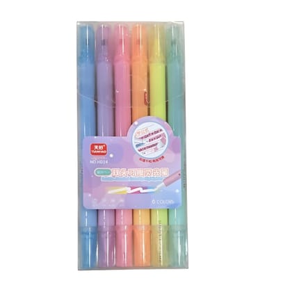 Highlighters | Double Headed Erasable Marker Pen Hi-lighters - for Girls, Boys, School, Crafts, Drawing, Birthday Gift & Return Gifts-Pack of 1