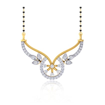 Senco Gold Chakra Glaze Diamond Mangalsutra