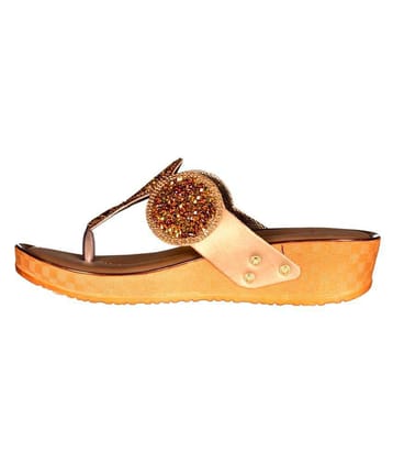 Footprints - Gold Women's Slip On Heels - None