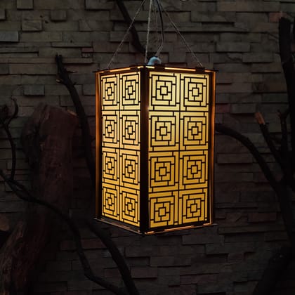 DIY Ecofriendly MDF Kandil - Zen Pattern (Yellow)