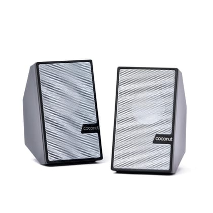 Coconut US01 USB Speakers for Laptop & Computer (Pack Of 2, Multi-Colour)-USB Speaker / White