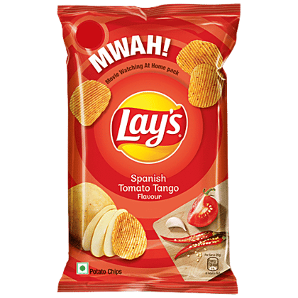 Lays Potato Chips - Spanish Tomato Tango Flavour, Crunchy Snacks, 90 g