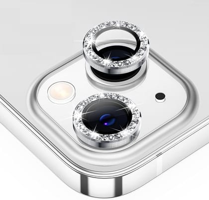 iPhone 13 Diamond Ring Camera Protector-Mobilebies.in-Silver