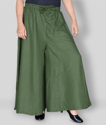 Sttoffa - Green Rayon Flared Womens Palazzos ( Pack of 1 ) - 46