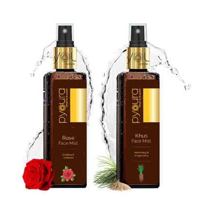 Rose and Khus Face Mist Summer Skincare Kit<h4> Soothe Hydrate & Refresh with these 100% pure, alcohol free extracts<h4><h6>100 ml each Pack of 2<h6>