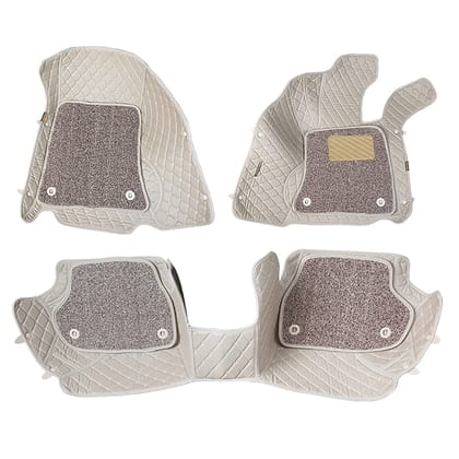 Honda CRV 2015 7D Prime Car Floor Mat, All Weather Proof, Elegant & Stylish, 100% Waterproof & Odorless, Anti-Skid (22mm PU Leather, 2 Rows)-Beige