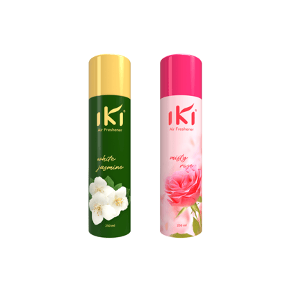 IKI Room Freshener  Fragrant Jasmine & Misty Rose  Lingering Fragrances  Pack of 2 - (250 ml)