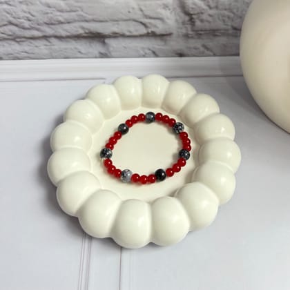 Red Black Marble Bracelet