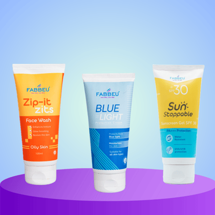 Combo of Zip it Zits Facewash + SPF 30 + Blue Light Cream