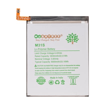 MoBatree Original Mobile Battery for Samsung Galaxy M31S, SM-M317, 6000mAh  (6 months Guarantee)