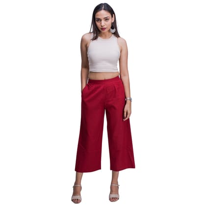 Maroon Straight Cut Palazzo-S