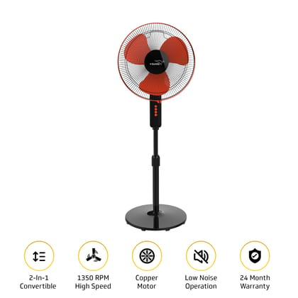 Esfera STS Plus 2-in-1 Pedestal Fan, 3 blade, 40 cm, Red Black