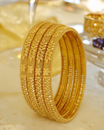 Jewels Kafe One Gram Gold Plated Bangle Set of 4-2.4