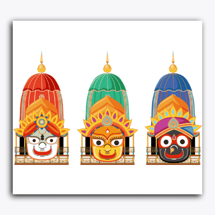 Rathyatra-Canvas Board / 18x20 inch / 32 Palette