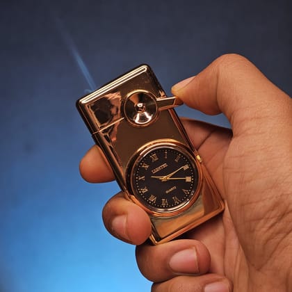 Premium Rocker Arm Clock Jet Lighter-GOLD