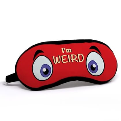 Indigifts Valentine Gift I'M Weird Quote Printed Red Eye Mask 7.8X3.3 inches - Valentine Gifts For Girlfriend, Gift For Girlfriend Birthday Special, Wife Gifts For Birthday