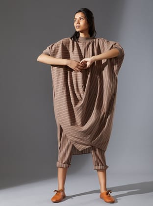 Cowl Dress-XS / Beige