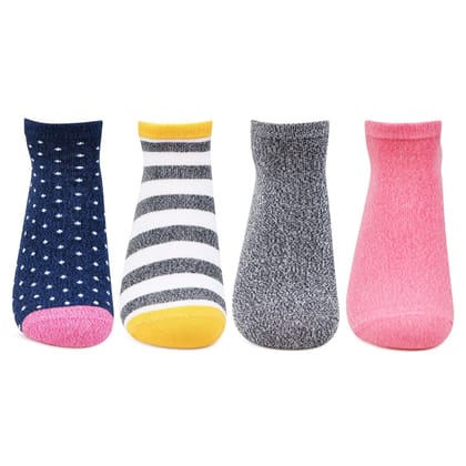 Women Secret Length Fancy Socks-Pack Of 4