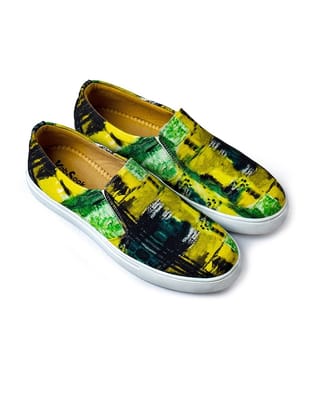 Men Printed Slip-On Loafers