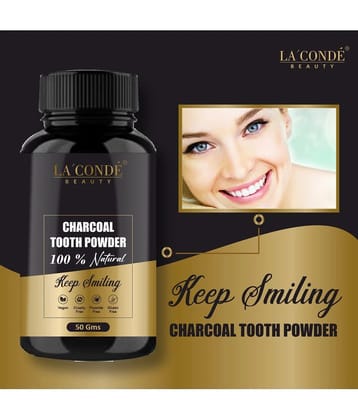 Laconde Beauty Teeth Whitening Charcoal Tooth Powder- - To Remove Stains and darkness of teeths Toothpaste 50 gm