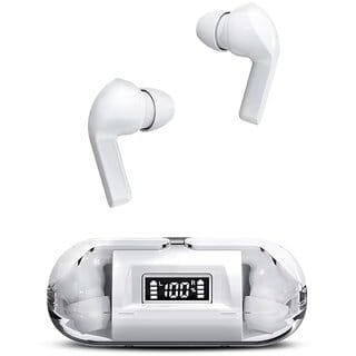 Digimate Transbud  Earbuds With Charging Case 6 Hours Play Time Bluetooth Version 5.3 With MIC (DG-EP02, White)