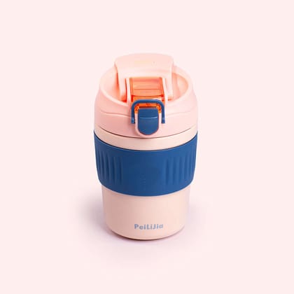 Vacuum Insulated Travel Mug, 350ml-Peach - Blue / 350ml