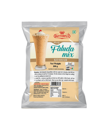 Butterfly Ready Faluda Mix (Keshar Pouch) (Weight - 90g) by Butterfly Dessert Mixes and Bakery Needs.