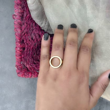 Circle Cut Gold Ring